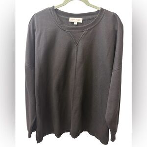 Pink Rose Black Women's Sweatshirt